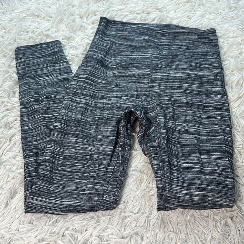 Lululemon Align Pant II 25" Mini Space Dye Herringbone Heathered Black White